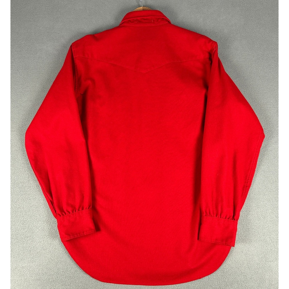 Pendleton Pearl Snap Shirt Medium Red Wool High Grade Western Wear Vintage USA - Picture 4 of 9